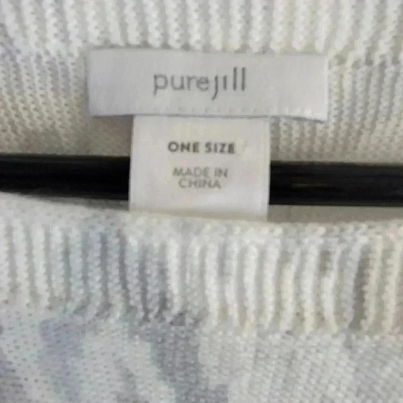 J.Jill Pure Jill Poncho Womens OS Zinc Grey Linen Blend Cape Lightweight Tassels - Picture 2 of 8